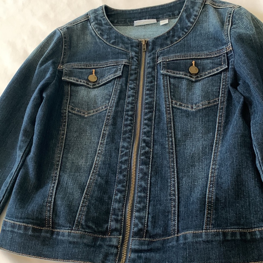 New York & Company Dark Blue Denim Jacket Size XS